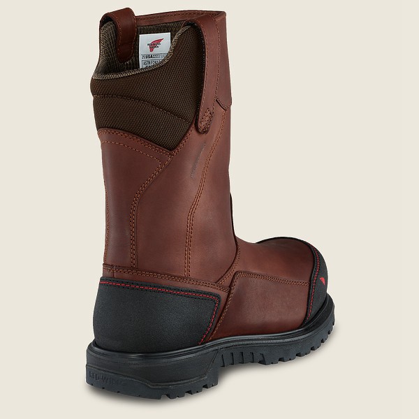 Mens Red Wing Brnr Xp - 11-inch Waterproof Csa Toe Pull-on - Safety Boots Brown/Black - YJU387610